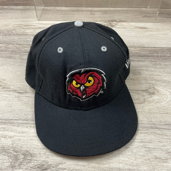 Vintage NCAA Temple Owl Hat Tyro 001 New Era Fitted Hat 7 1/4 Stretch Black - Picture 2 of 8